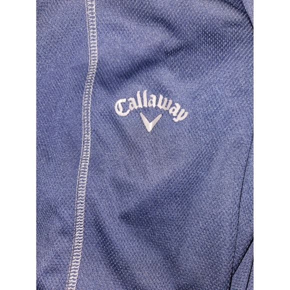 Callaway Opti Dri Mens Polo Quarter Zip Pullover Long sleeve Golf Navy Sz XL. - Picture 7 of 9